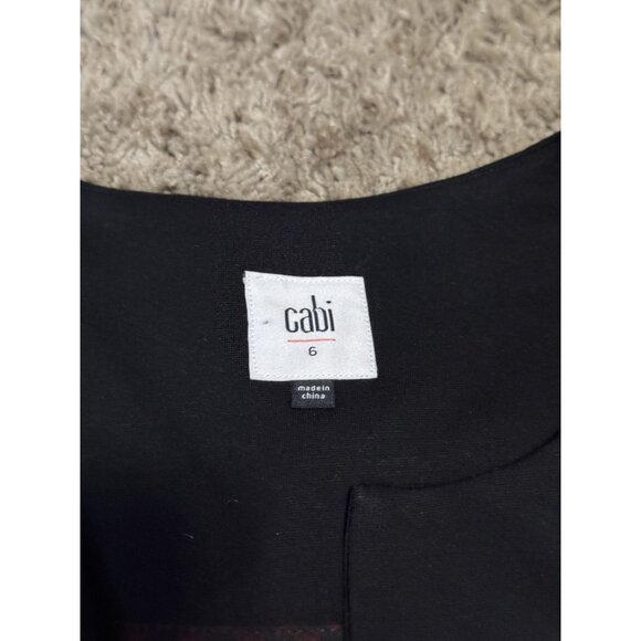 CABI Agency Blazer Jacket Black Snap Button Peplum Ponte Knit Career Office Sz 6 - Picture 5 of 12